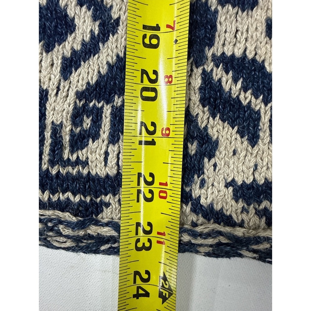 NWOT Ralph Lauren vintage Sweater Vest Women L Navy Blue  Hand Knit  Ikat - Picture 6 of 6